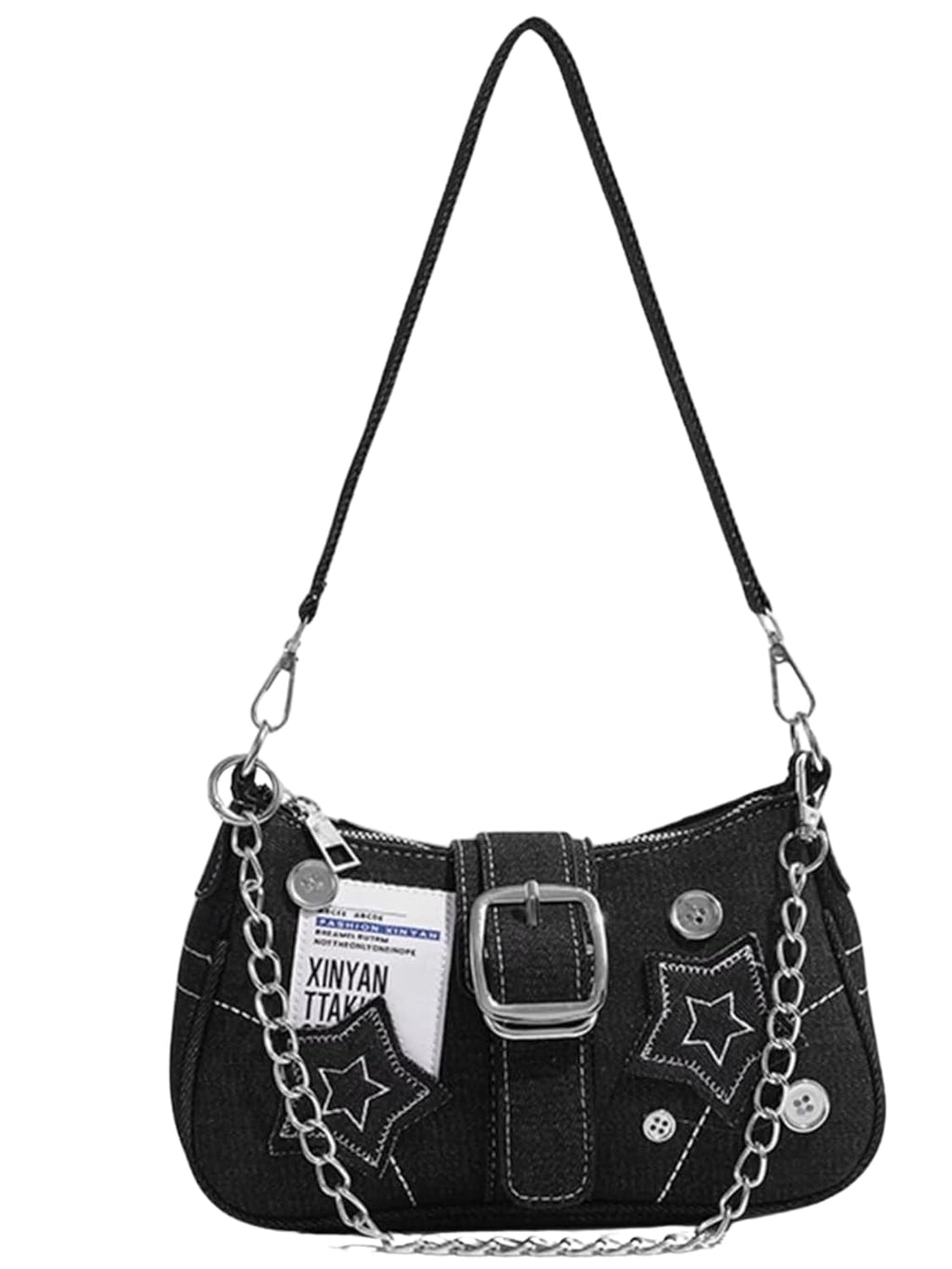Velmora Denim Sling Bag – Small Stylish Crossbody with Chain Strap