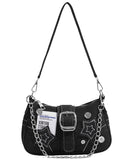 Velmora Denim Sling Bag – Small Stylish Crossbody with Chain Strap