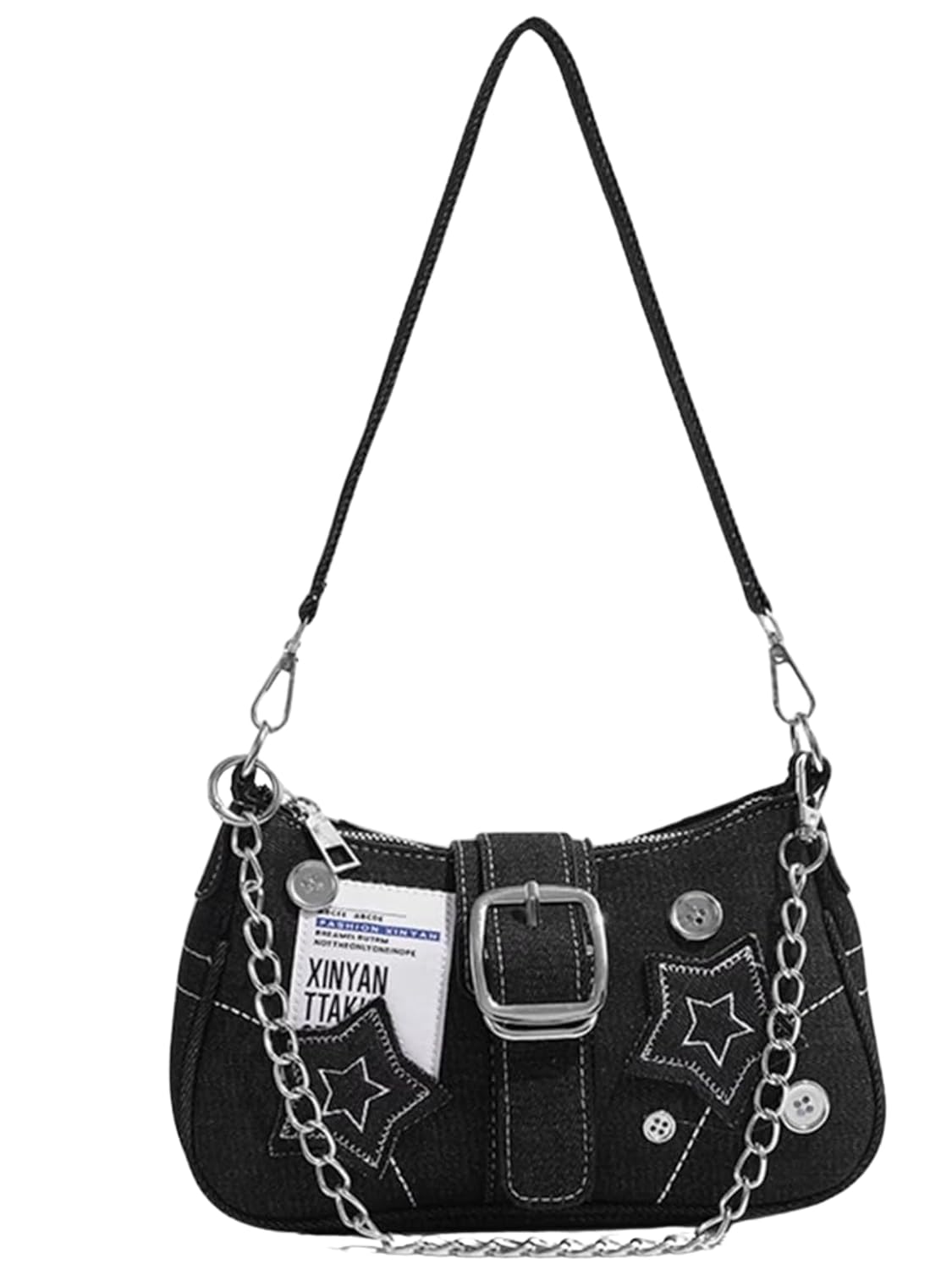 Velmora Denim Sling Bag – Small Stylish Crossbody with Chain Strap