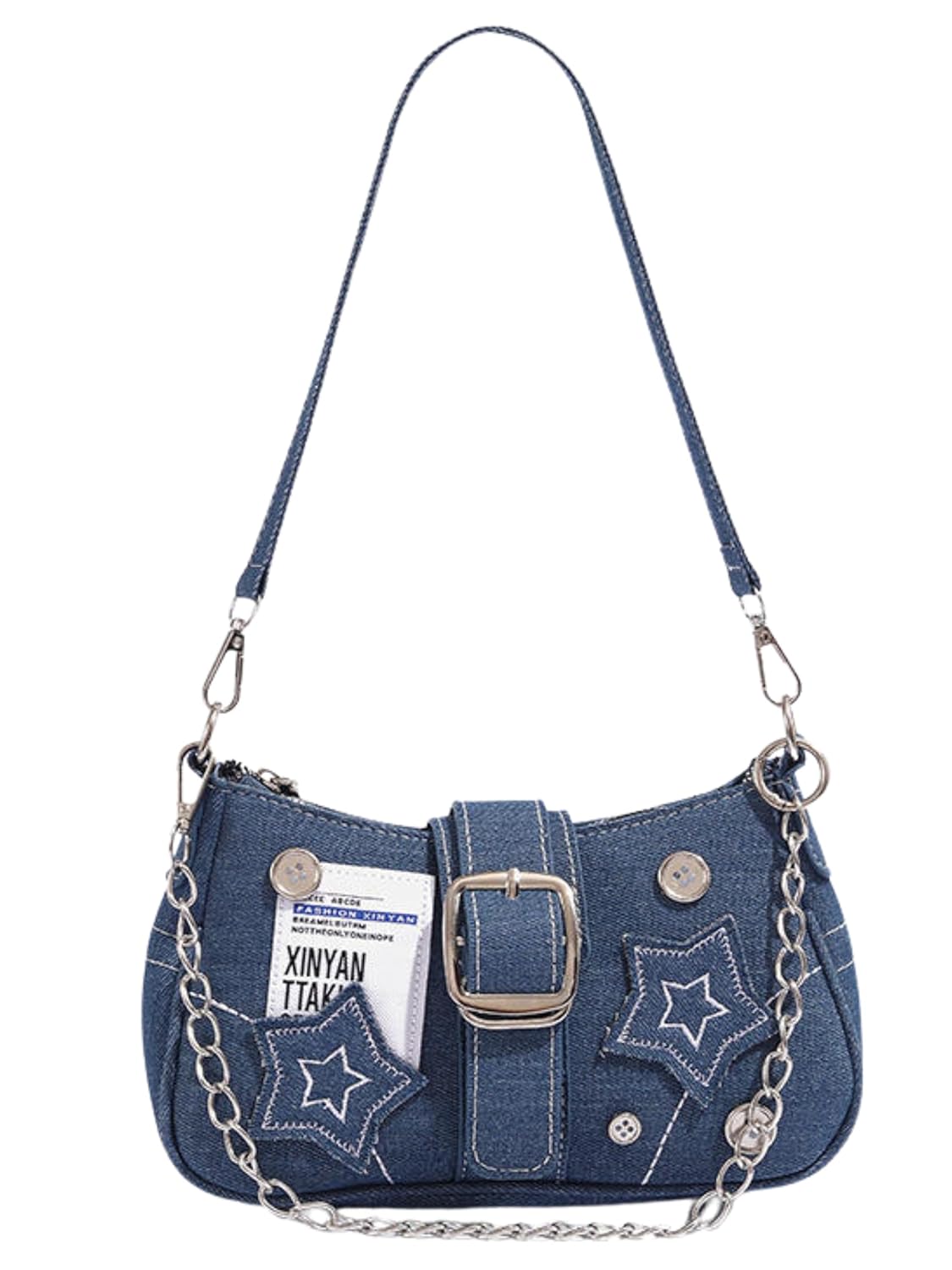 Velmora Denim Sling Bag – Small Stylish Crossbody with Chain Strap