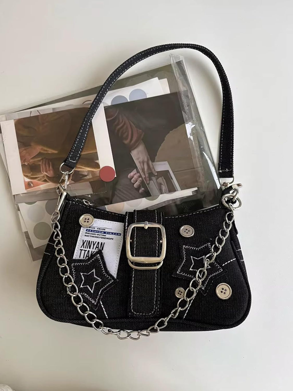Velmora Denim Sling Bag – Small Stylish Crossbody with Chain Strap